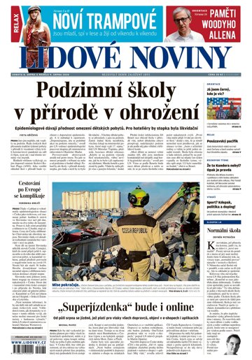 Obálka e-magazínu Lidové noviny 8.8.2020