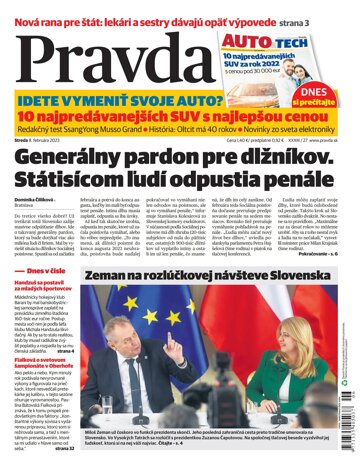 Obálka e-magazínu Pravda 8. 2. 2023