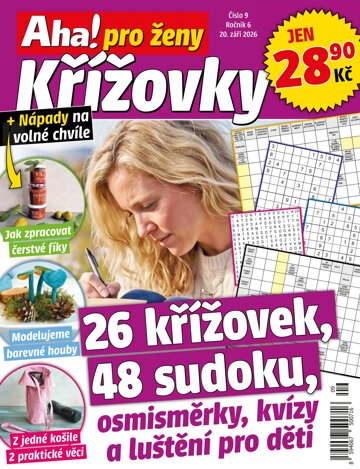 Obálka e-magazínu Aha! pro ženy křížovky 9/2026