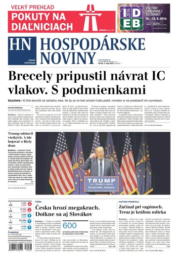 Obálka e-magazínu Hospodárske noviny 05.05.2016