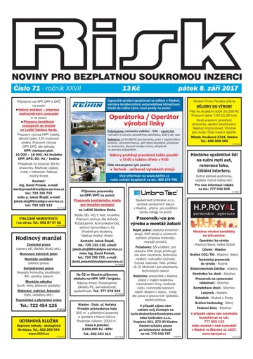 Obálka e-magazínu Risk 71/2017