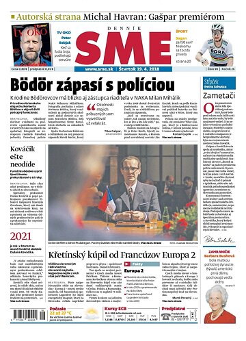 Obálka e-magazínu SME 19.4.2018