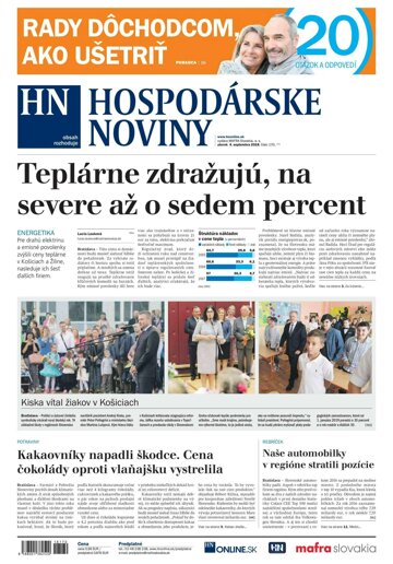 Obálka e-magazínu Hospodárske noviny 04.09.2018