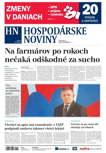 Obálka e-magazínu Hospodárske noviny 08.01.2019