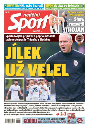 Obálka e-magazínu Nedělní Sport 23.6.2019