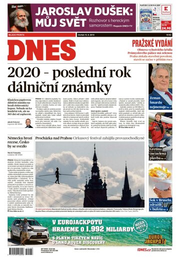 Obálka e-magazínu MF Dnes 15.8.2019