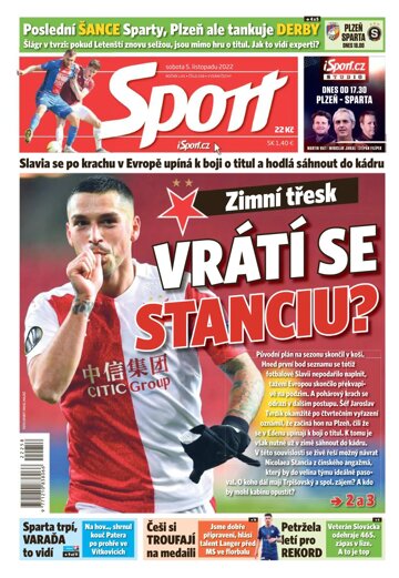 Obálka e-magazínu Sport 5.11.2022