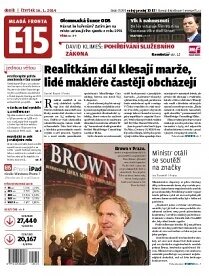 Obálka e-magazínu E15 16.1.2014