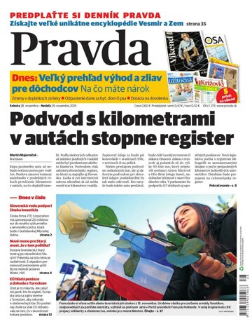 Obálka e-magazínu Pravda 28. 11. 2015