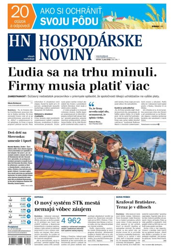 Obálka e-magazínu Hospodárske noviny 02.06.2016