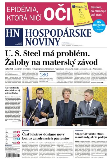 Obálka e-magazínu Hospodárske noviny 12.05.2017