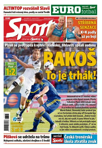 Obálka e-magazínu Sport 21.8.2017