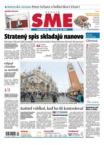 Obálka e-magazínu SME 2.11.2018