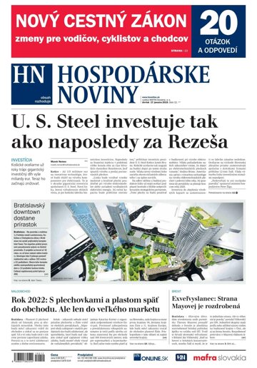 Obálka e-magazínu Hospodárske noviny 17.01.2019