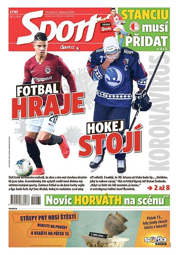 Obálka e-magazínu Sport 12.3.2020