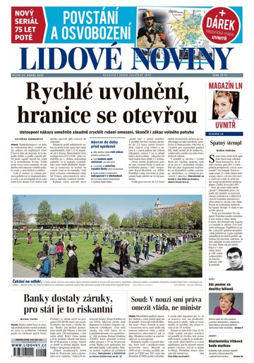 Obálka e-magazínu Lidové noviny 24.4.2020