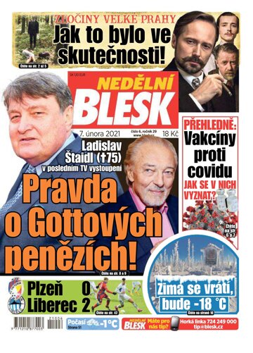 Obálka e-magazínu Nedělní Blesk 7.2.2021