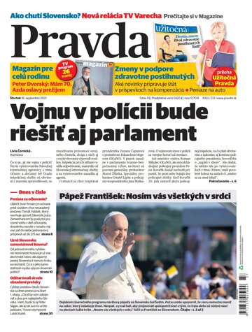 Obálka e-magazínu Pravda 16. 9. 2021