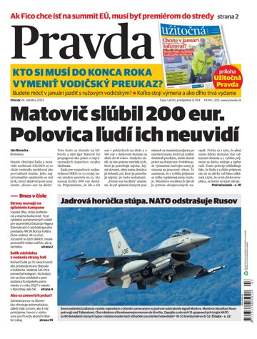 Obálka e-magazínu Pravda 24. 10. 2023