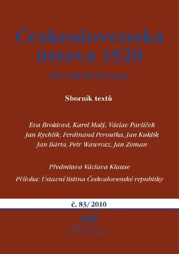 Obálka knihy Československá ústava 1920