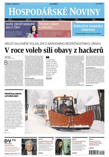 Obálka e-magazínu Hospodářské noviny 004 - 5.1.2017