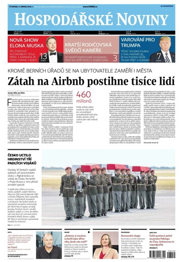 Obálka e-magazínu Hospodářské noviny 152 - 9.8.2018