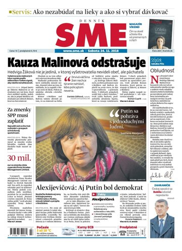 Obálka e-magazínu SME 24.11.2018