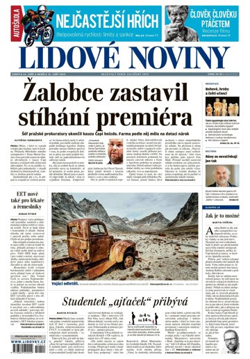 Obálka e-magazínu Lidové noviny 14.9.2019