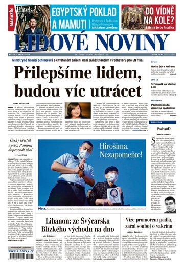 Obálka e-magazínu Lidové noviny 7.8.2020
