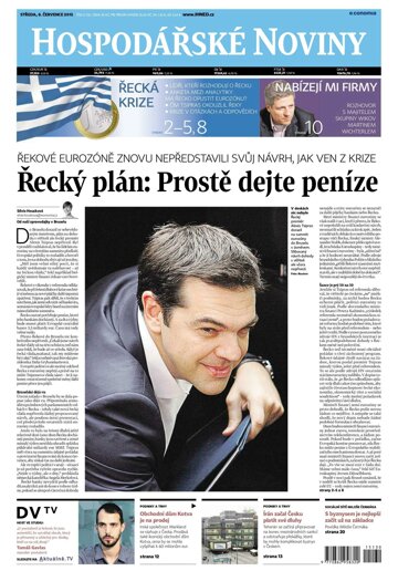 Obálka e-magazínu Hospodářské noviny 130 - 8.7.2015