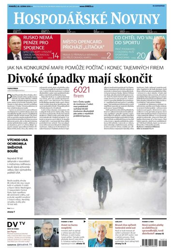 Obálka e-magazínu Hospodářské noviny 016 - 25.1.2016
