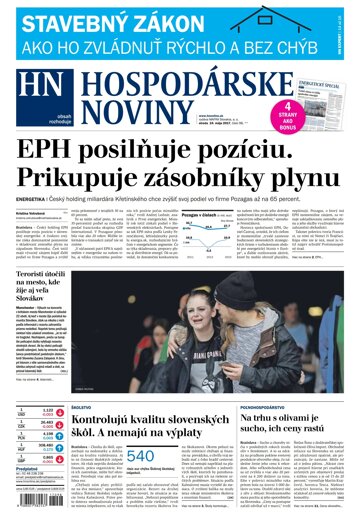 Obálka e-magazínu Hospodárske noviny 24.05.2017