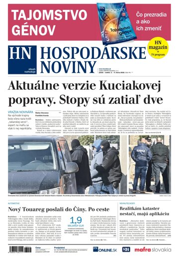 Obálka e-magazínu Hospodárske noviny 02.03.2018