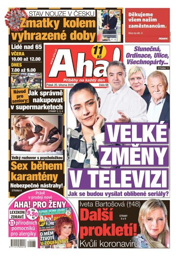 Obálka e-magazínu AHA! 20.3.2020