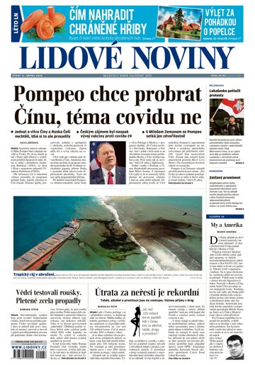 Obálka e-magazínu Lidové noviny 11.8.2020