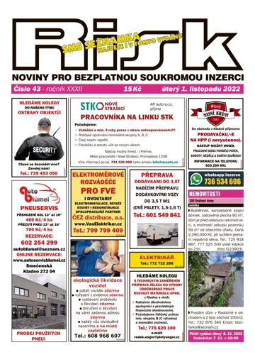 Obálka e-magazínu Risk 43/2022