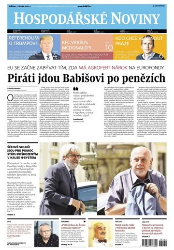 Obálka e-magazínu Hospodářské noviny 146 - 1.8.2018