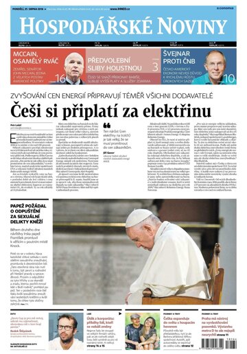 Obálka e-magazínu Hospodářské noviny 164 - 27.8.2018