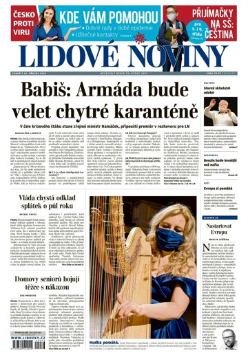 Obálka e-magazínu Lidové noviny 30.3.2020