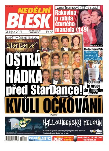 Obálka e-magazínu Nedělní Blesk 31.10.2021