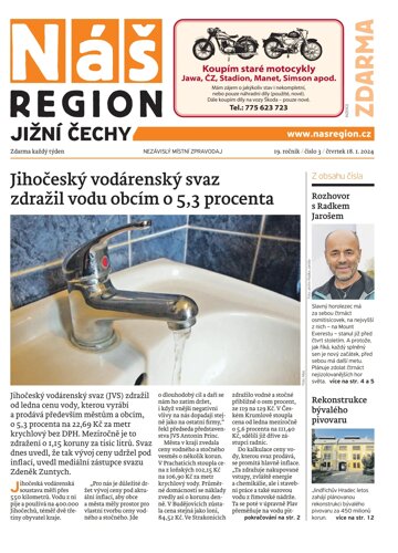 Obálka e-magazínu Náš Region - Jižní Čechy 3/2024