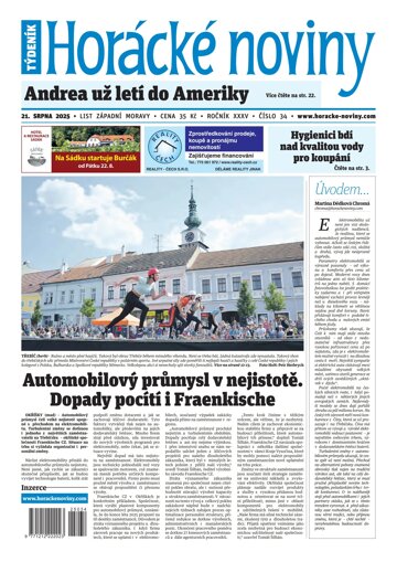 Obálka e-magazínu Horácké Noviny 34/2025