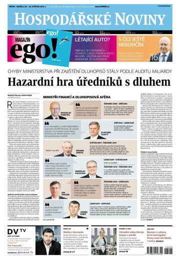 Obálka e-magazínu Hospodářské noviny 098 - 20.5.2016