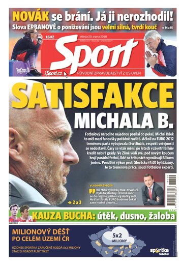 Obálka e-magazínu Sport 29.8.2018