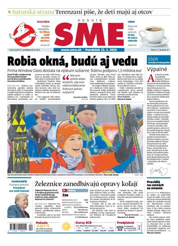 Obálka e-magazínu SME 21.1.2019