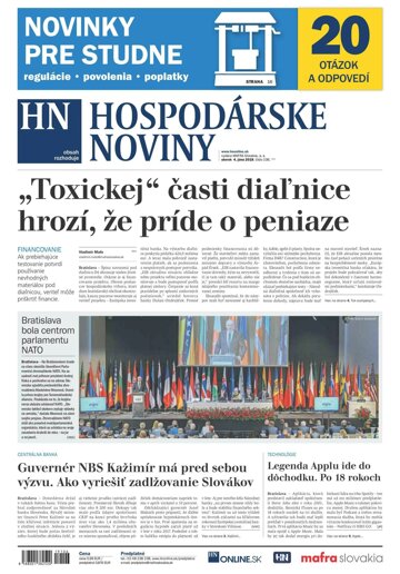 Obálka e-magazínu Hospodárske noviny 04.06.2019