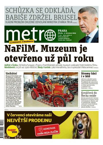 Obálka e-magazínu deník METRO 3.7.2019