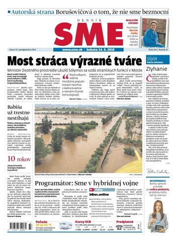 Obálka e-magazínu SME 14.9.2019