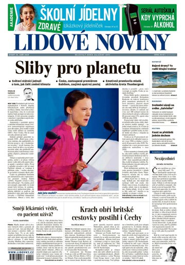Obálka e-magazínu Lidové noviny 24.9.2019