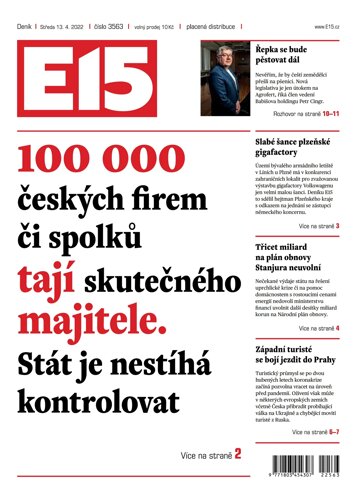 Obálka e-magazínu E15 13.4.2022